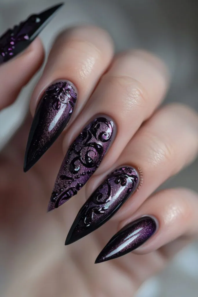 Gothic Glamour-Nail Art For Fall