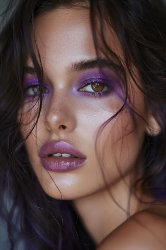Vibrant Purple Eyeshadow Ideas For Dark Hair