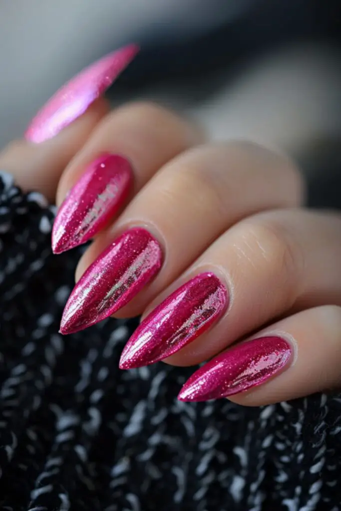Metallic Accents-Nail Designs For A Pink Dress