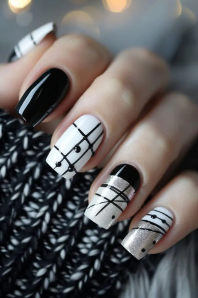 Minimalist Geometric Patterns-Nail Designs For The Office