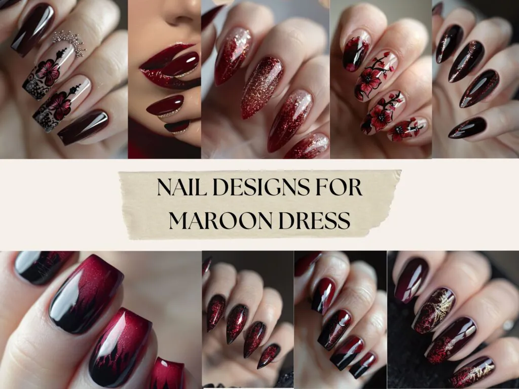 Nail Designs For A Maroon Dress