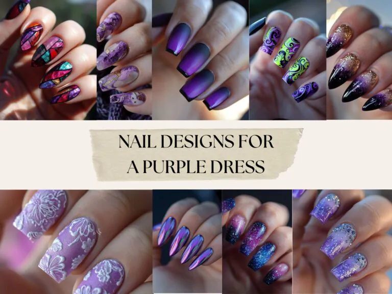 Nail Design Ideas for a Purple Dress!
