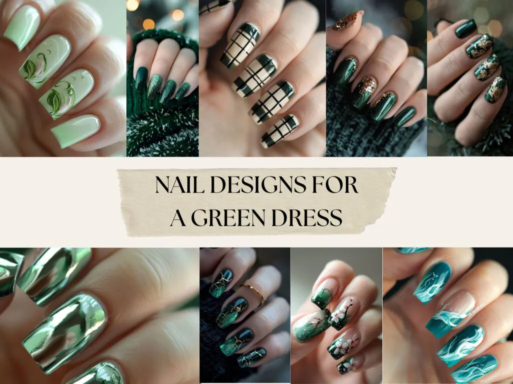 Nail Designs For Green Dress