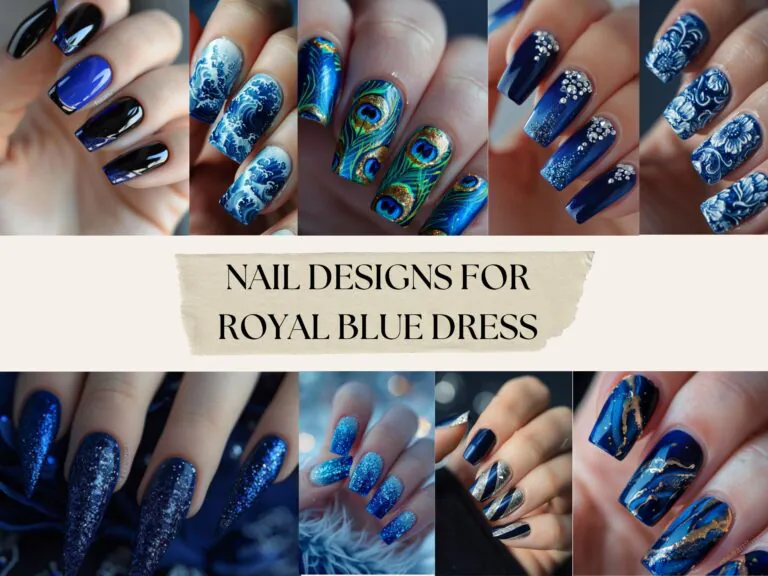 Nail Designs For Royal Blue Dress