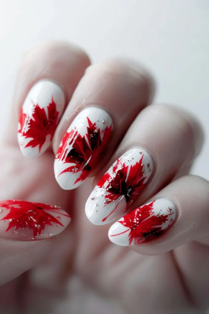Negative Space Art-Nail Designs For Canada Day