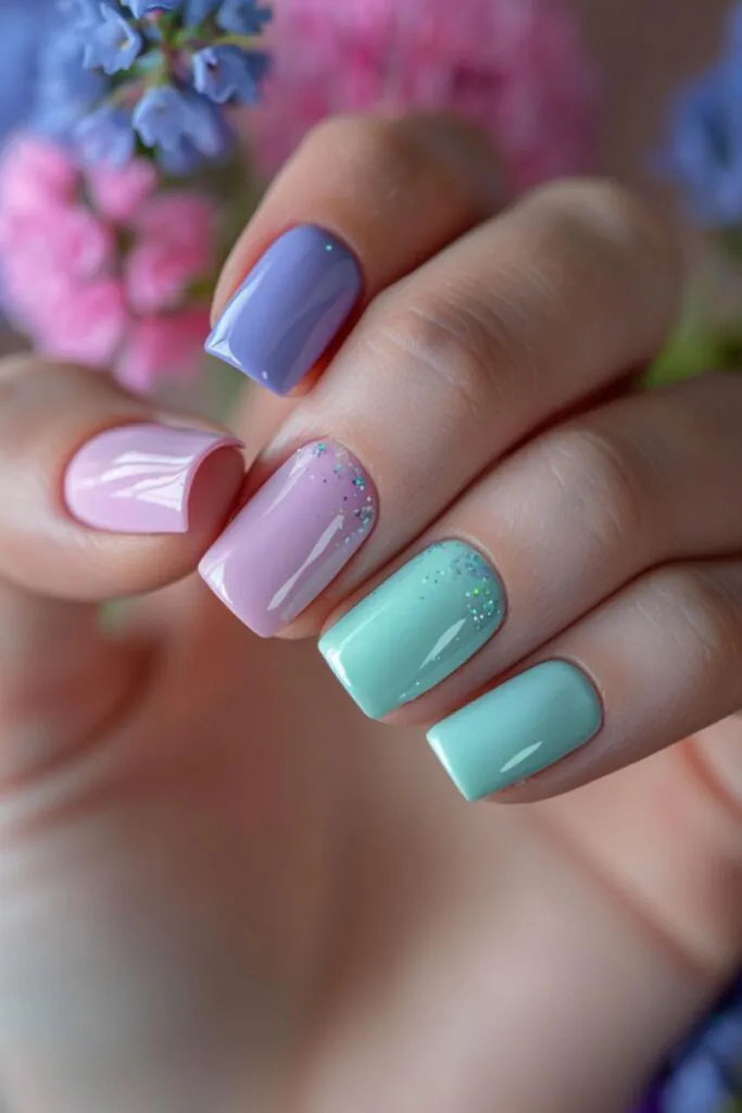 Pastel Shades-Nail Designs For The Office