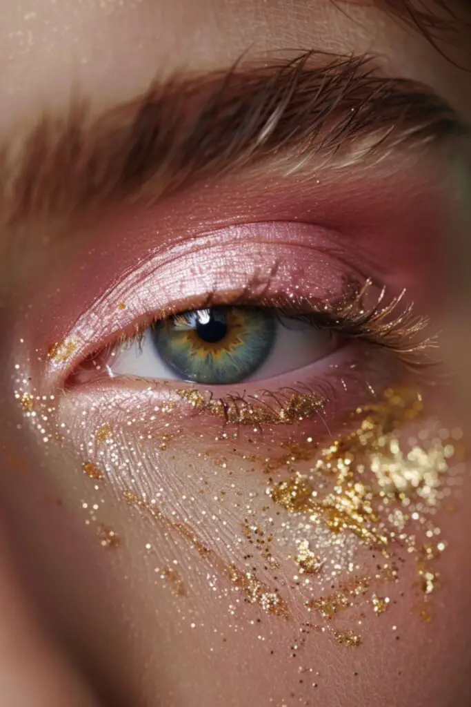 Pink And Gold Leaf Eyeshadow Ideas For Pink