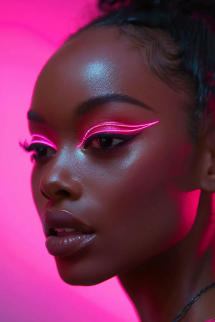 Pink Neon Glow Eyeshadow Ideas For Pink