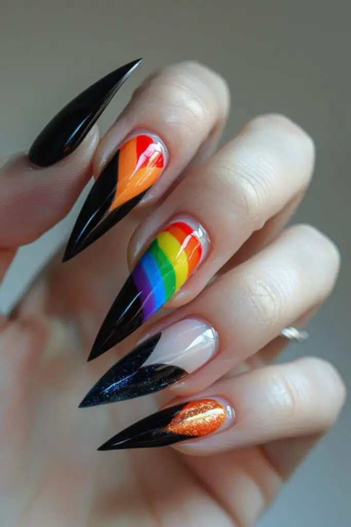 Pride Symbol Accent Nails-Nail Designs For Pride Month