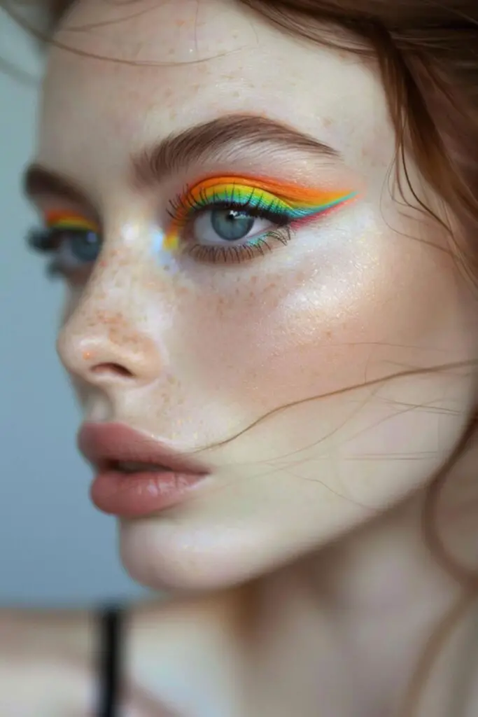 Rainbow Underliner Eyeshadow Ideas For Rainbow