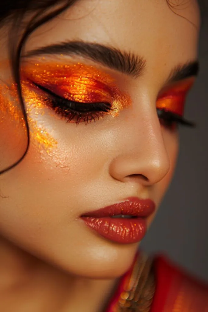 Saffron Sunrise Eyeshadow Ideas For Hindu Rituals