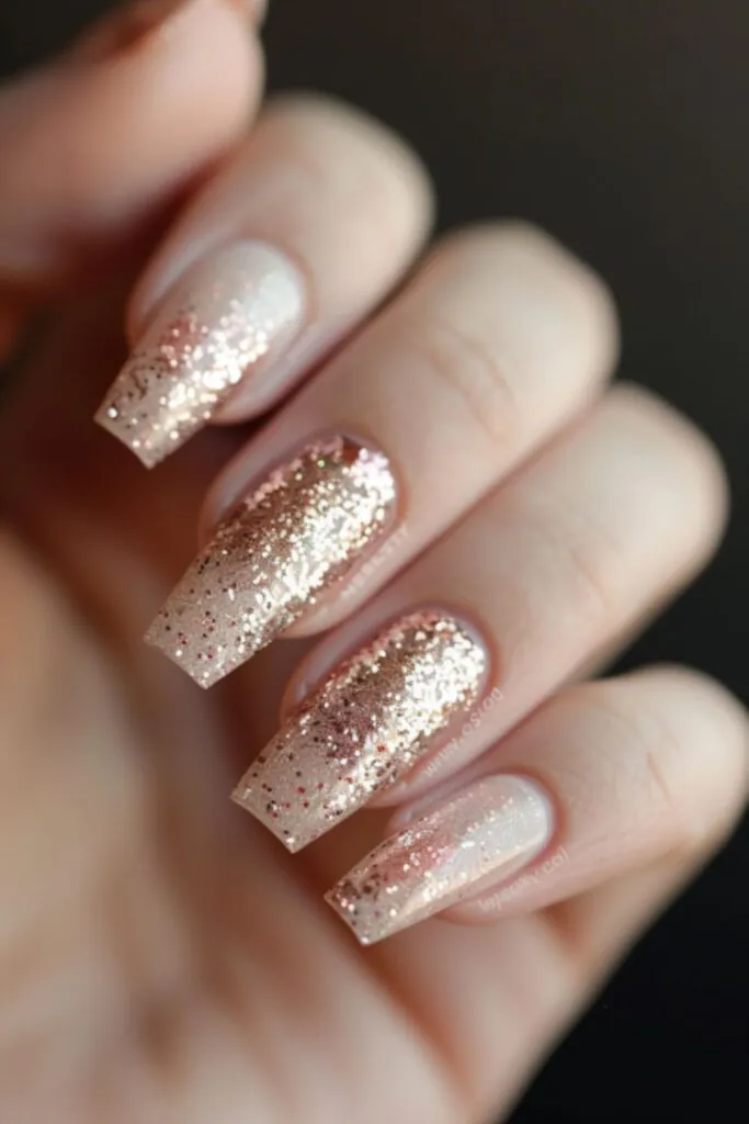 Subtle Glitter AccentNail Designs For The Office