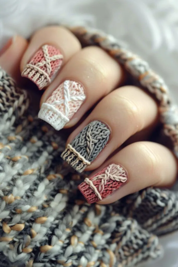 Sweater Weather Patterns-Nail Art For Fall