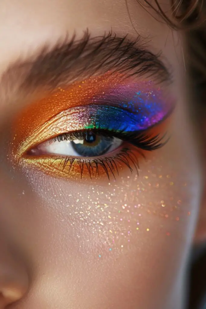 Vertical Rainbow Gradient Eyeshadow Ideas For Rainbow