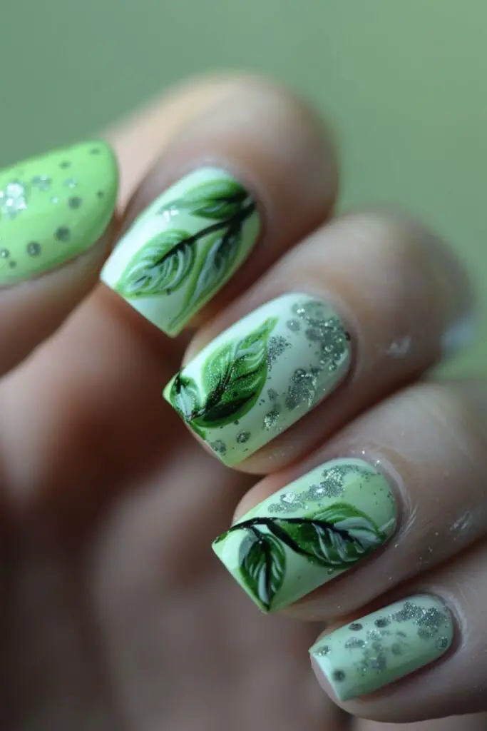 Cool Mint Mojito Nail Design