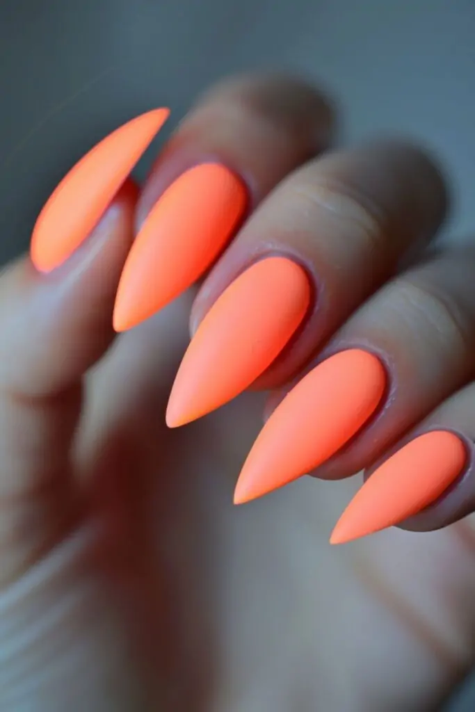Neon Orange Zest Nail Design