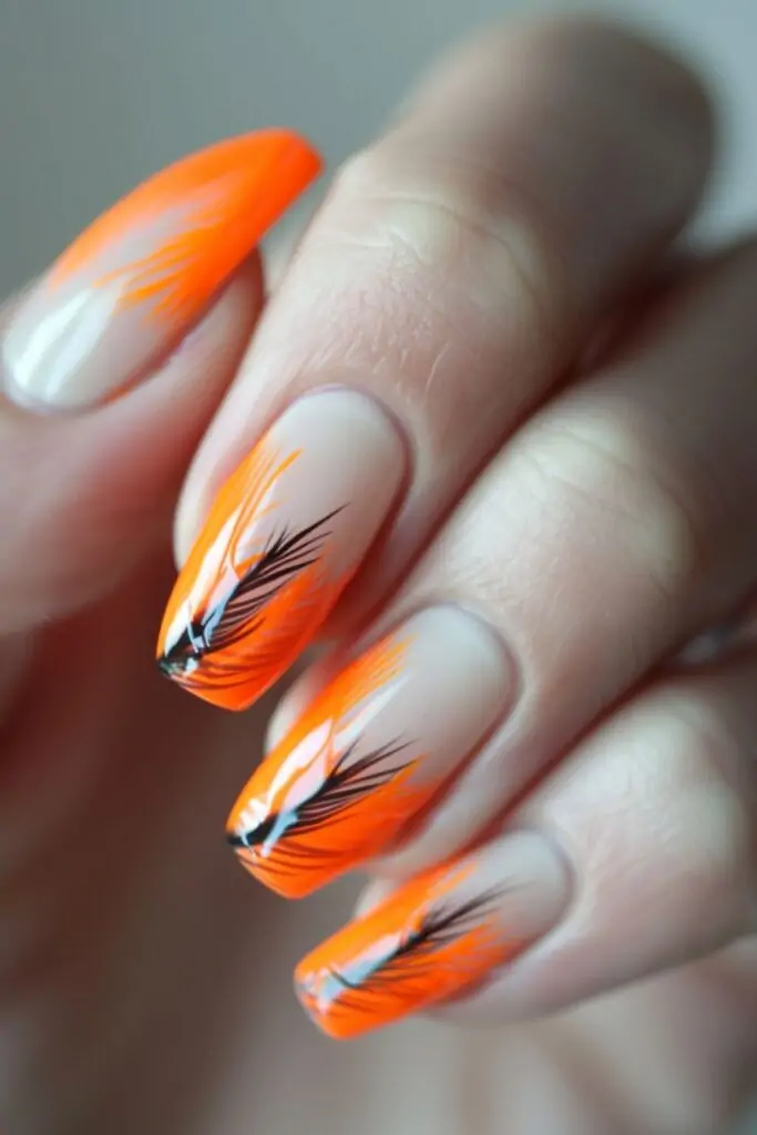 Orange-French-Tip-Nail-Design-1