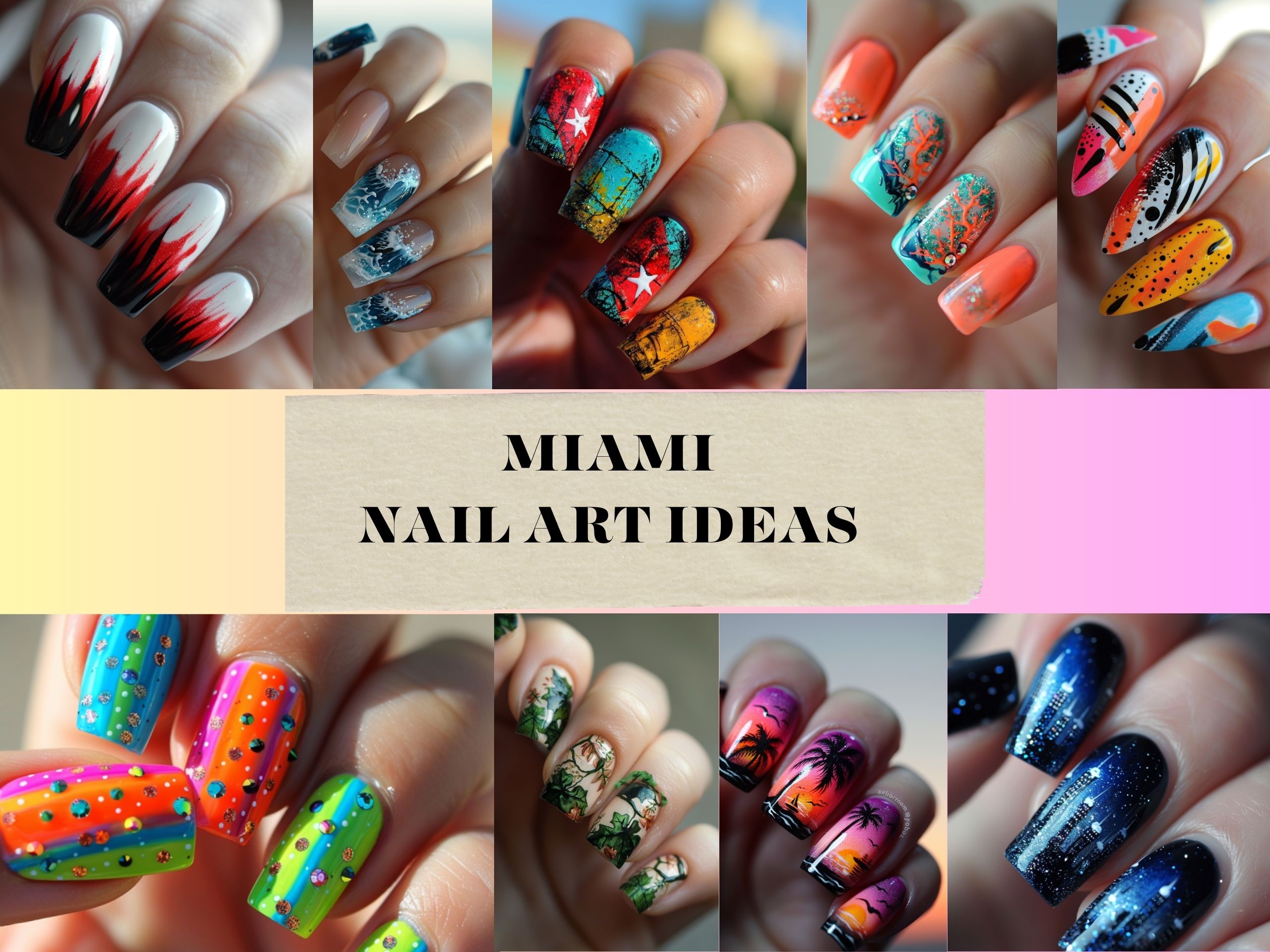 miami themed nail design ideas